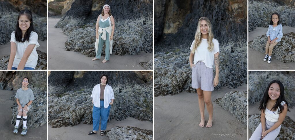 hug point beach sunrise family photo