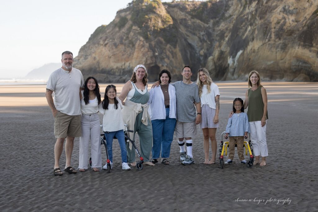 hug point beach sunrise family photo