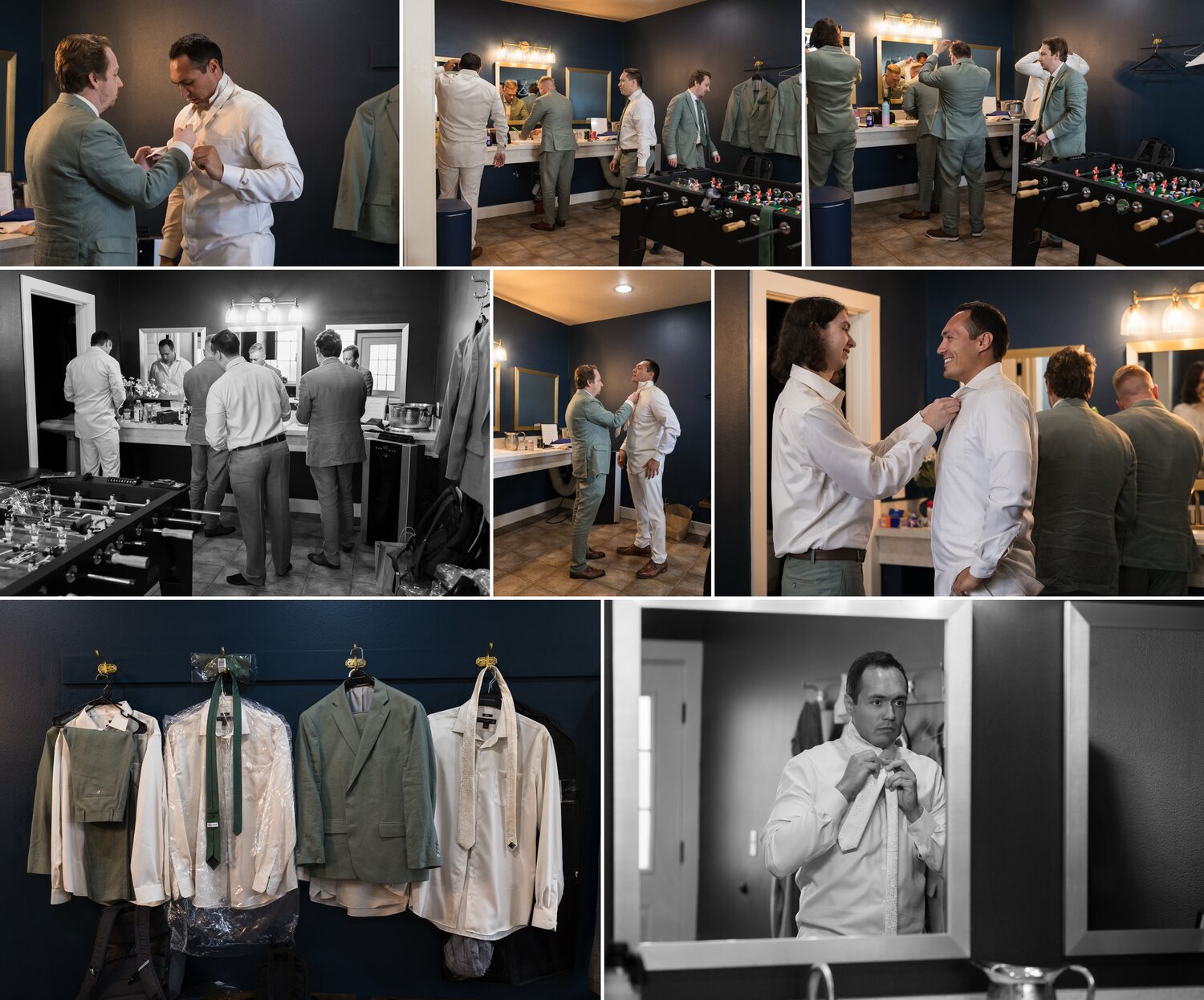 Groom and groomsmen getting ready