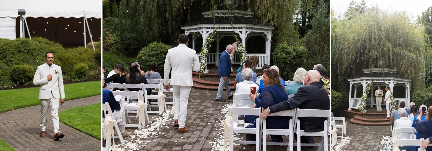 groom walking down the aisle