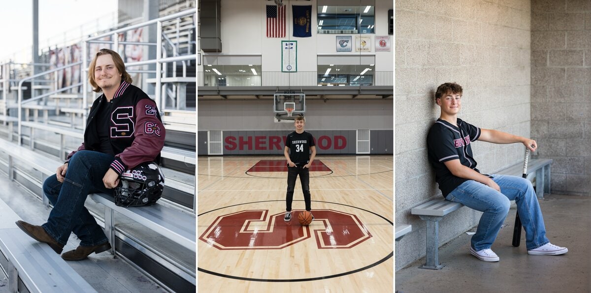sport senior photos at high school
