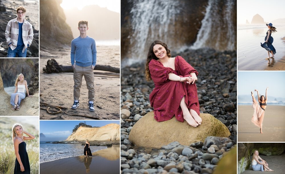 beach senior photos on the Oregon Coast