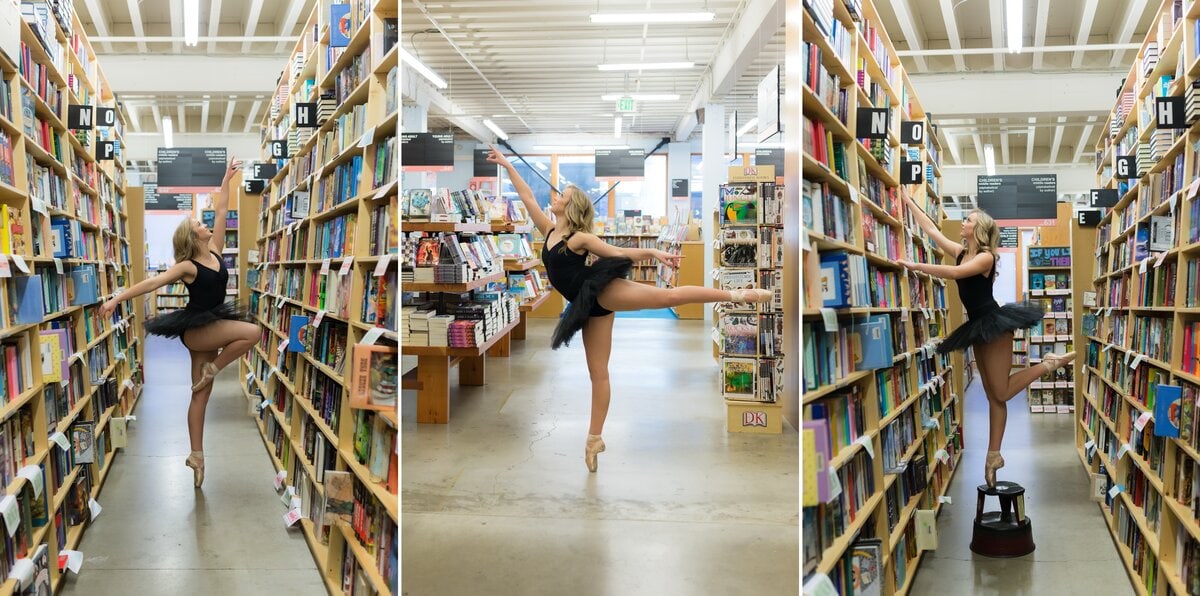 senior ballet photos in Powells Books