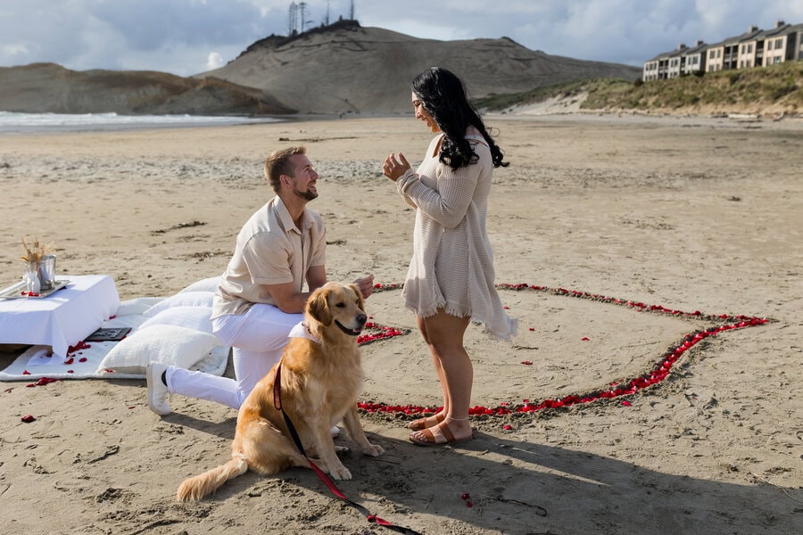 oregon beach wedding proposal