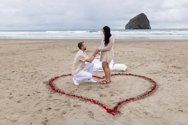 oregon beach wedding proposal