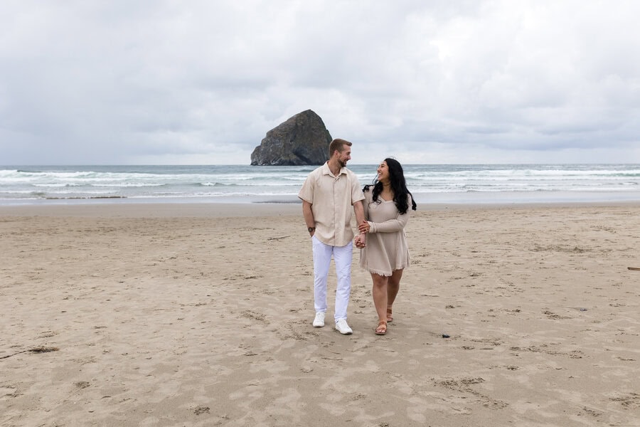 oregon beach wedding proposal