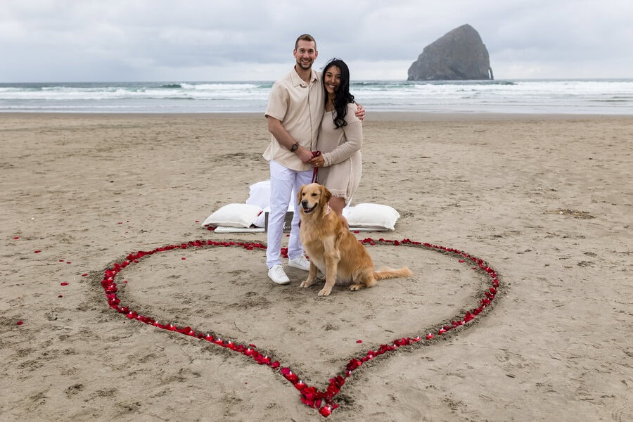 oregon beach wedding proposal